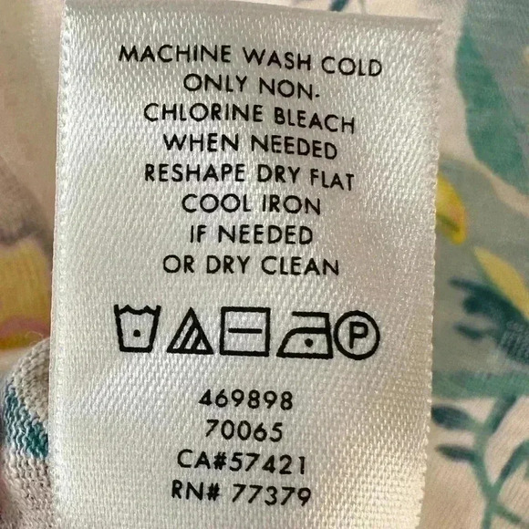 NWT Ann Taylor Women’s Scoop Neck Pure Linen Sunday Tee Tropical Print  Size XS - Picture 6 of 8